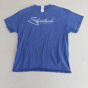 Streetside Classics Mens Blue Graphic T-Shirt XL‎ Gildan Ultra Cotton Vintage